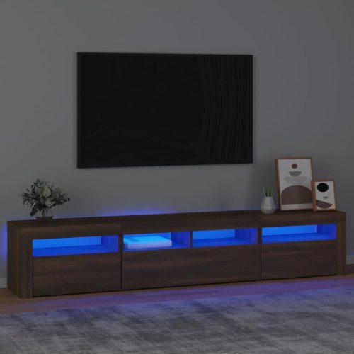 TV ormarić s LED svjetlima boja smeđeg hrasta 210 x 35 x 40 cm