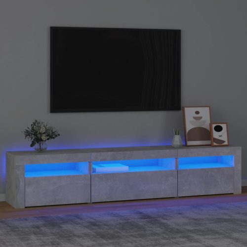 TV ormarić s LED svjetlima siva boja betona 195x35x40 cm