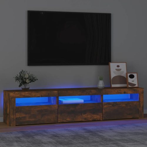 TV ormarić s LED svjetlima boja dimljenog hrasta 180x35x40 cm