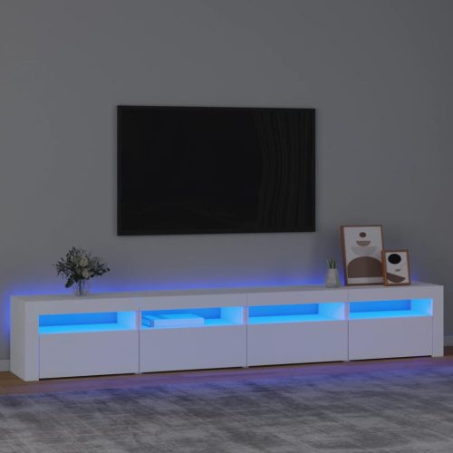 TV ormarić s LED svjetlima bijeli 240x35x40 cm