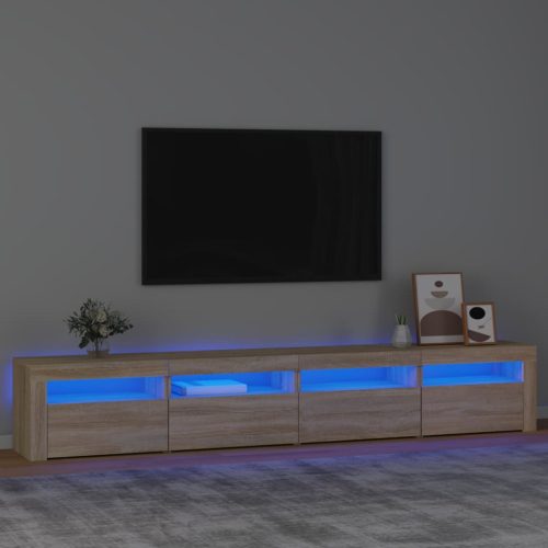 TV ormarić s LED svjetlima boja hrasta sonome 240x35x40 cm