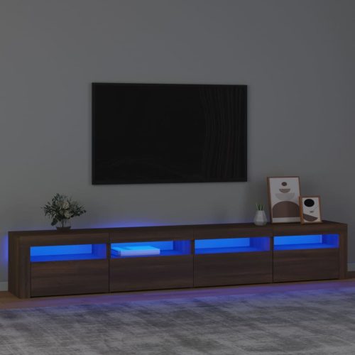 TV ormarić s LED svjetlima boja smeđeg hrasta 240x35x40 cm