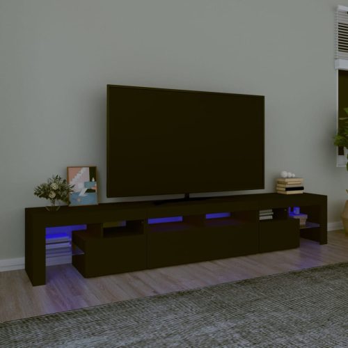 TV ormarić s LED svjetlima crni 230x36,5x40 cm