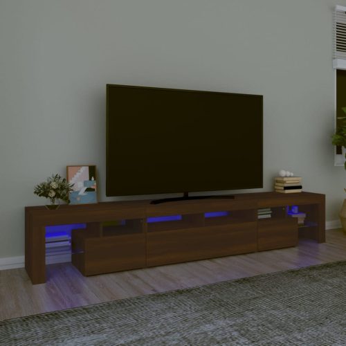 TV ormarić s LED svjetlima boja smeđeg hrasta 230x36,5x40 cm