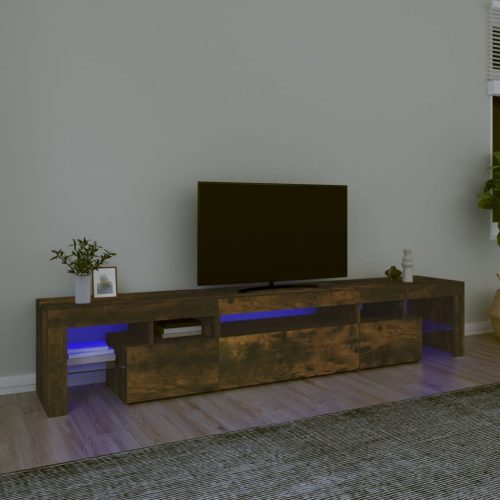 TV ormarić s LED svjetlima boja dimljenog hrasta 215x36,5x40 cm