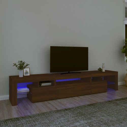 TV ormarić s LED svjetlima boja smeđeg hrasta 215x36,5x40 cm