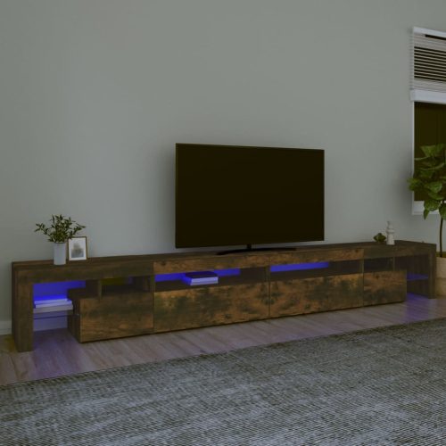 TV ormarić s LED svjetlima boja dimljenog hrasta 290x36,5x40 cm