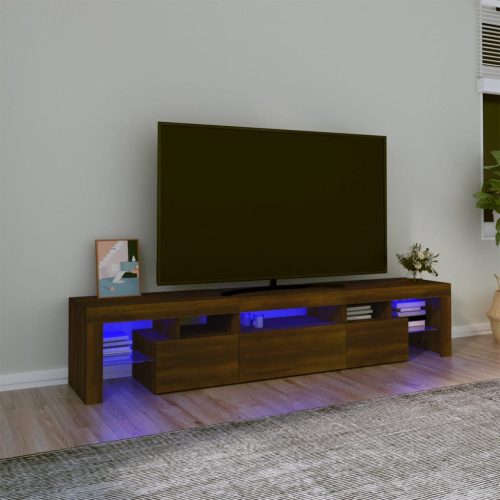 TV ormarić s LED svjetlima boja smeđeg hrasta 200x36,5x40 cm