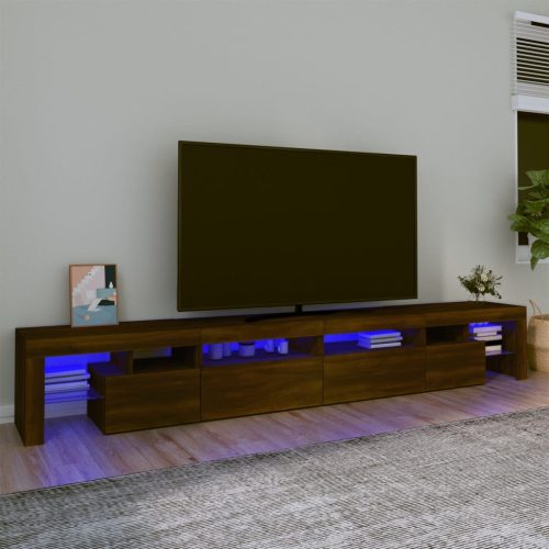 TV ormarić s LED svjetlima boja smeđeg hrasta 260x36,5x40 cm