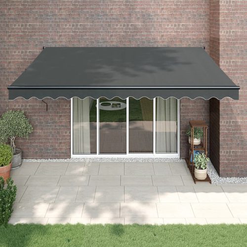 Tenda na uvlačenje antracit 4 x 3 m od tkanine i aluminija