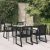 5-dijelni vrtni blagovaonski set od PVC ratana crni