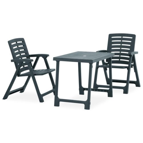 3-dijelni sklopivi bistro set plastični zeleni