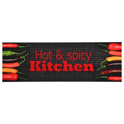 Kuhinjski tepih s natpisom Hot & Spicy perivi 60 x 300 cm