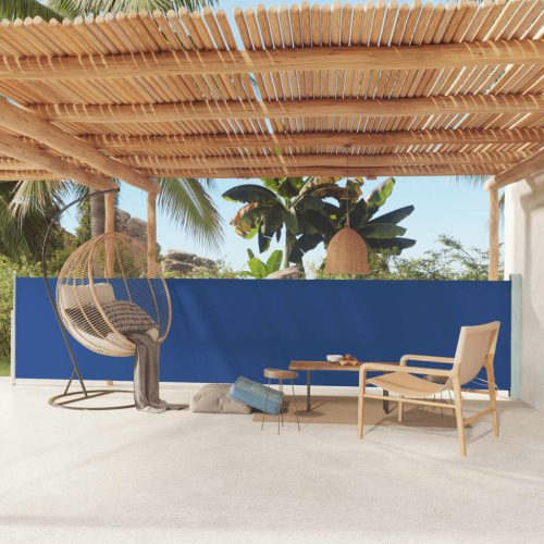 Uvlačiva bočna tenda za terasu 117 x 600 cm plava