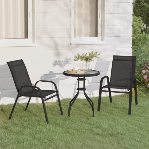 3-dijelni vrtni bistro set crni