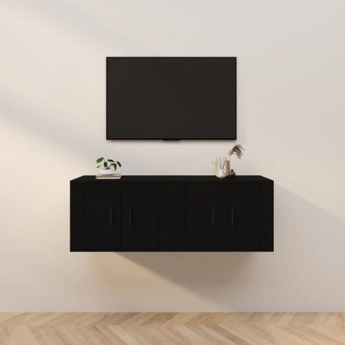 Zidni TV ormarići 2 kom crni 57 x 34,5 x 40 cm