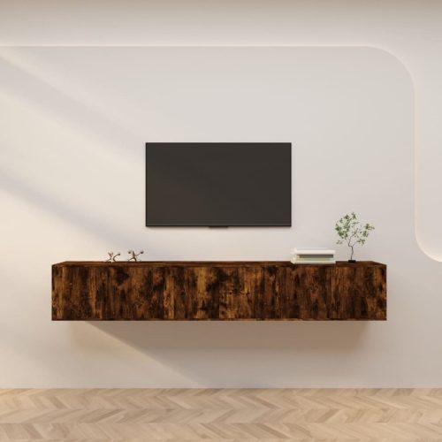 Zidni TV ormarići 3 kom boja dimljenog hrasta 80x34,5x40 cm