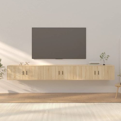 Zidni TV ormarići 3 kom boja hrasta sonome 100x34,5x40 cm
