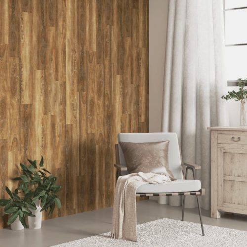Zidne ploče s izgledom drva smeđe od PVC-a 4,12 m²