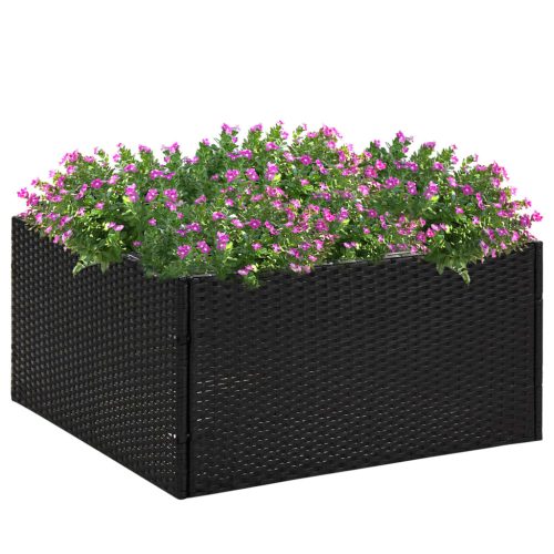 Vrtna sadilica crna 80 x 80 x 40 cm od poliratana