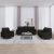 3-dijelni set sofa s jastucima crni od tkanine