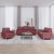 3-dijelni set sofa s jastucima crvena boja vina od tkanine