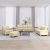 4-dijelni set sofa s jastucima krem od tkanine