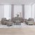 4-dijelni set sofa s jastucima smeđesivi od tkanine