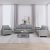 3-dijelni set sofa s jastucima svjetlosivi od tkanine