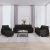 4-dijelni set sofa s jastucima crni od tkanine