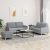 3-dijelni set sofa s jastucima svjetlosivi od tkanine