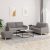 3-dijelni set sofa s jastucima smeđesivi od tkanine
