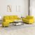 3-dijelni set sofa s jastucima svjetložuti od tkanine