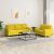 2-dijelni set sofa s jastucima svjetložuti od tkanine