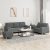 3-dijelni set sofa s jastucima tamnosivi od tkanine