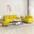 3-dijelni set sofa s jastucima svjetložuti od tkanine