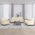 3-dijelni set sofa s jastucima krem od umjetne kože