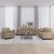 3-dijelni set sofa s jastucima boja cappuccina od umjetne kože