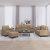 4-dijelni set sofa s jastucima boja cappuccina od umjetne kože
