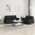 2-dijelni set sofa s jastucima crni od umjetne kože