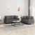 2-dijelni set sofa s jastucima sivi od umjetne kože