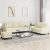 3-dijelni set sofa s jastucima krem od umjetne kože