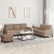 3-dijelni set sofa s jastucima boja cappuccina od umjetne kože