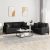 2-dijelni set sofa s jastucima crni od umjetne kože