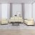 3-dijelni set sofa s jastucima krem od umjetne kože