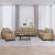 4-dijelni set sofa s jastucima boja cappuccina od umjetne kože