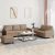 3-dijelni set sofa s jastucima boja cappuccina od umjetne kože