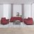 3-dijelni set sofa s jastucima crvena boja vina od tkanine