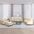 4-dijelni set sofa s jastucima krem od tkanine