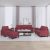 4-dijelni set sofa s jastucima crvena boja vina od tkanine